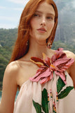 Garden Terrace One Shoulder Maxi Dress, Pink-Farm Rio