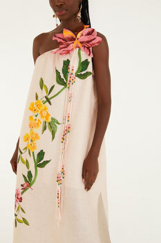 Garden Terrace One Shoulder Maxi Dress, Pink-Farm Rio