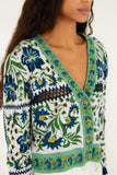 Manoela Buttoned Knit Cardigan, Manoela Off-White-Farm Rio