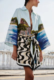 Long Sleeve Kimono, Copacabana Beach Multicolor-Farm Rio