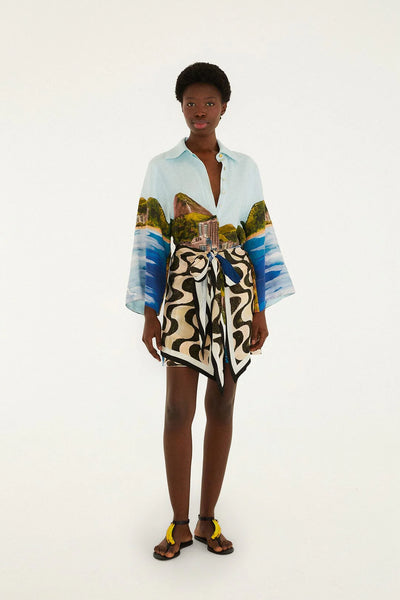 Long Sleeve Kimono, Copacabana Beach Multicolor-Farm Rio