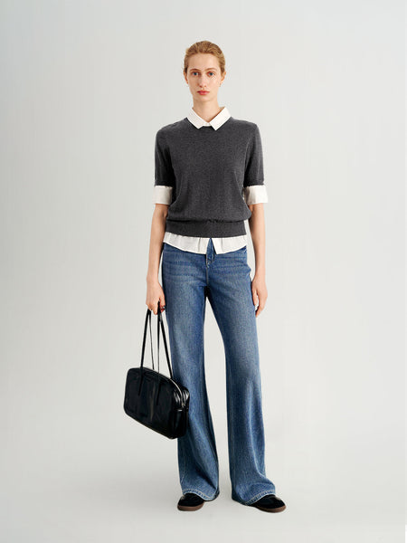 Short Sleeve Layered-Look Top-Meilleur Moment