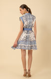 Hale Bob Holland Organza Dress- Blue-Hale Bob