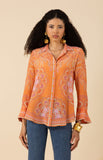 Hale Bob Lara Silk Top, Orange-Hale Bob
