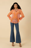 Hale Bob Lara Silk Top, Orange-Hale Bob