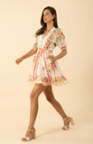 Alaiya Organza Dress, Ivory-Hale Bob