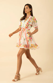 Alaiya Organza Dress, Ivory-Hale Bob