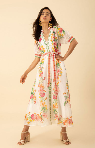 Hale Bob Alaiya Organza Maxi Dress, Ivory-Hale Bob