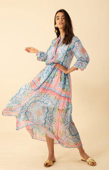 Hale Bob Halo Chiffon Maxi Dress, Pink-Hale Bob
