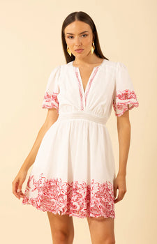Alena Embroidered Voile Dress, Pink-Hale Bob