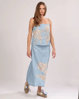 Skirt, Africa Light Blue-Las Surenas