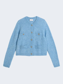 SAND Alpaca wool with stretch cardigan, Aqua-SAND Copenhagen