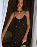 LS Silk Dress Lotus Tiger Eclipse, Black-Las Surenas
