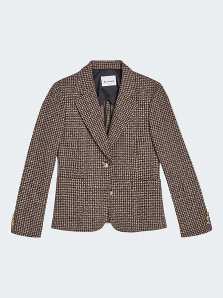 SAND 4 Flex Wool Jersey Remi Blazer, Houndstooth-SAND Copenhagen