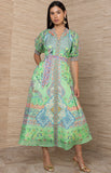 Beline Organza Dress, Green-Hale Bob