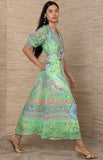 Beline Organza Dress, Green-Hale Bob