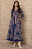 HB Tove Maxi Cotton Dress, Navy-Hale Bob