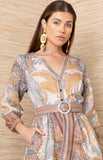 Hestia Linen long Dress, BROWN-Hale Bob