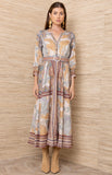 Hestia Linen long Dress, BROWN-Hale Bob