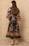 Brid Organza Maxi Dress , Black