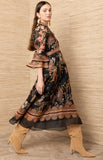 Brid Organza Maxi Dress , Black