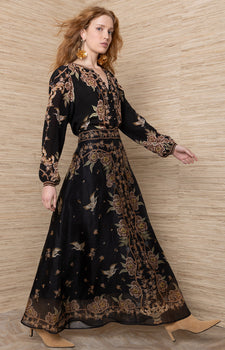 Bee Organza Skirt, BLACK-Hale Bob