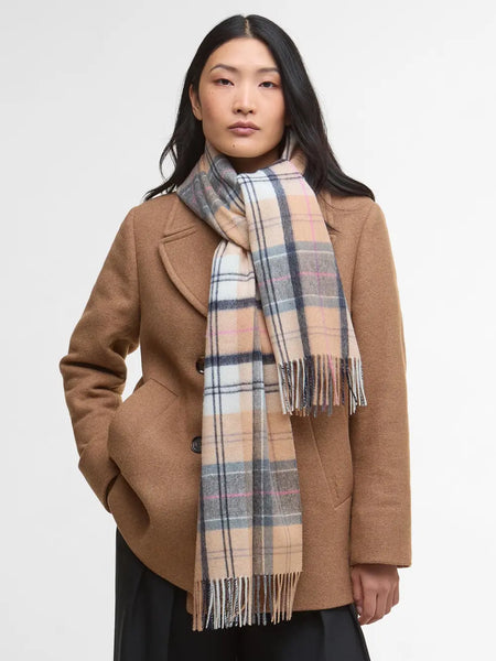 Barbour Serena Tartan Lambswool Scarf, Dress/Hessian-Barbour