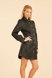 DC Quilted Vegan Leather Long Sleeve Dress, Black-Dolce Cabo