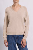 Shrunken Cashmere V-Neck Brown Sugar