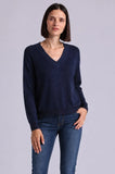 Shrunken Cashmere V-Neck Navy