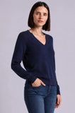 Shrunken Cashmere V-Neck Navy