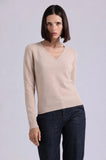 Shrunken Cashmere V-Neck Brown Sugar