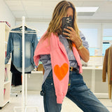Kr Ex-Boyfriend Patchwork Sweatshirt, Palm Pink-Kerri Rosenthal