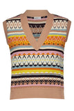 Minnie Rose Fairisle Vest, Multi Combo-Minnie Rose
