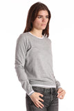 Cotton Cashmere Long Sleeve Crew with Tipping - Grey/White-Minnie Rose