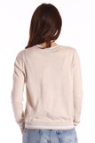 Cotton Cashmere Long Sleeve Crew with Tipping - Brown Sugar/White-Minnie Rose