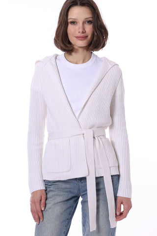 Shaker Cardigan, White-Minnie Rose