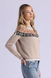 Fair Isle Crew Neck, Camel-Minnie Rose