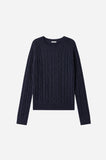 Cotton Classic Cable Crew, Navy