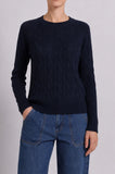 Cotton Classic Cable Crew, Navy