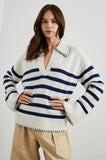 Athena Sweater, Ivory Navy Stripe-Rails
