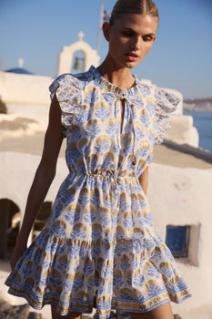 Cinched Flirty Short, Arbor Blue-Oliphant Design