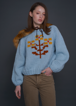 Alberta Flower Pullover, Mineral-GOGO Sweaters