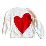 Kerri Rosenthal Benton Imperfect Heart Sweatshirt, White-Kerri Rosenthal