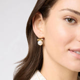 JV Bamboo Pearl Earring, Gold-Julie Vos