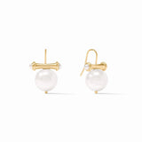 JV Bamboo Pearl Earring, Gold-Julie Vos