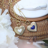 ASHA Basket Weave Heart Charm, Ivory-ASHA