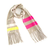 KR Stripe Scarf, Light Mushroom-Kerri Rosenthal