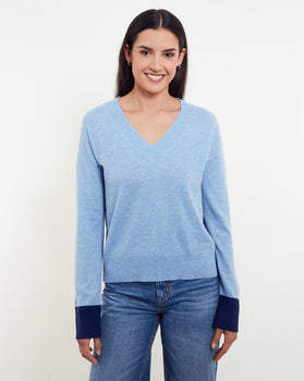 &Isla Beth V-Neck, Denim