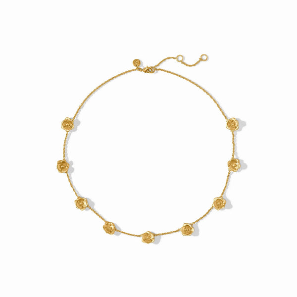 JV Bloom Delicate Station Necklace, Gold-Julie Vos